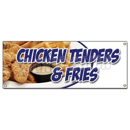 Signmission CHICKEN TENDERS & FRIES BANNER SIGN fried hot fresh crispy special food B-Chicken Tenders & Fries